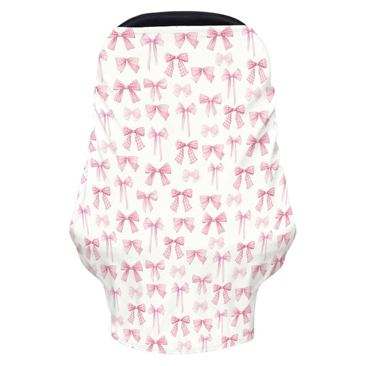 Cstdyfrv Baby Car Seat Canopy And Nursing Cover In Pastel Bows