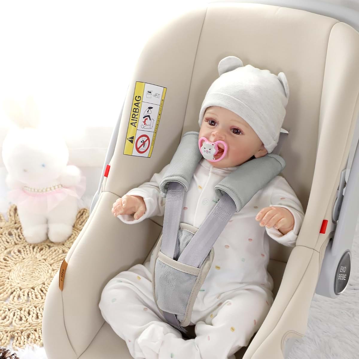 SWESEN Baby Car Seat Strap Covers - Gray (photo 2)