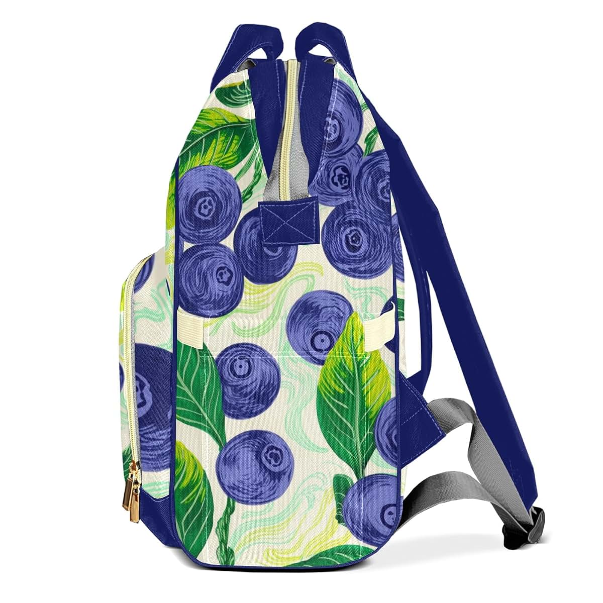 YallLocoMo Personalized Diaper Bag Backpack Gift Blueberry Watercolor Fruit Ultimate Nappy Bag: Spacious, Waterproof & (photo 3)