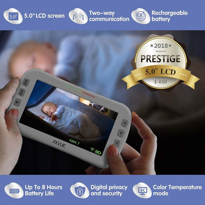 Axvue Video Baby Monitor With Remote Camera, Grey (photo 2)