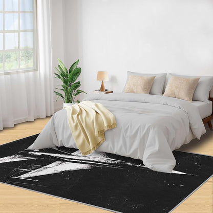 HYGIUID Fighter Rug for Kids Room, Abstract Airplane Rug - 5x6, Vintage Military Painting Bedroom Rugs, Washable & Non