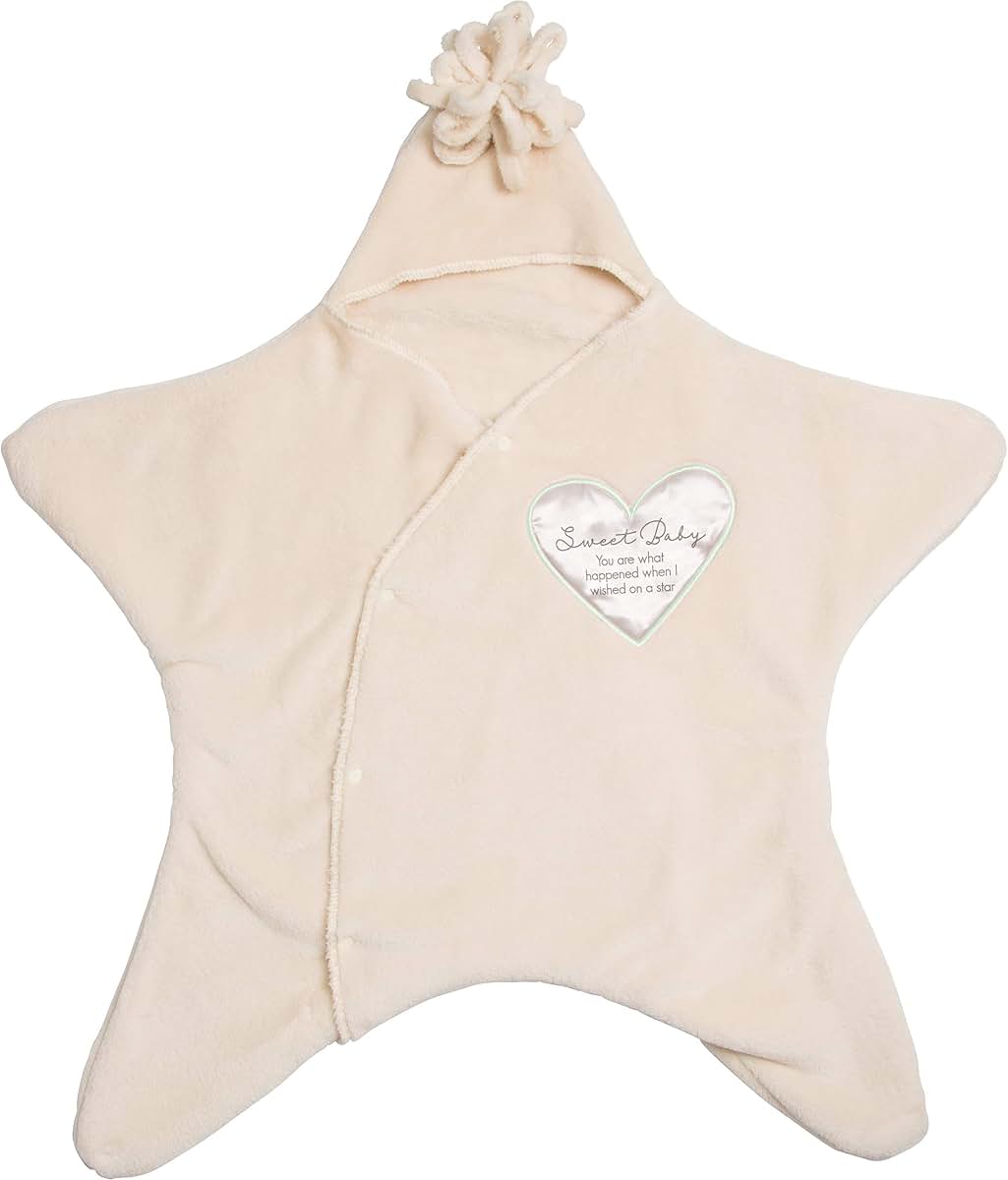 Pavilion Gift Company Sweet Baby Star-Shaped Newborn Swaddle in Cream