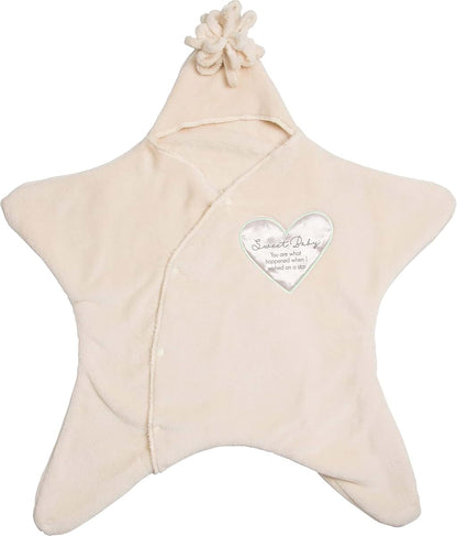 Pavilion Gift Company Sweet Baby Star-Shaped Newborn Swaddle in Cream