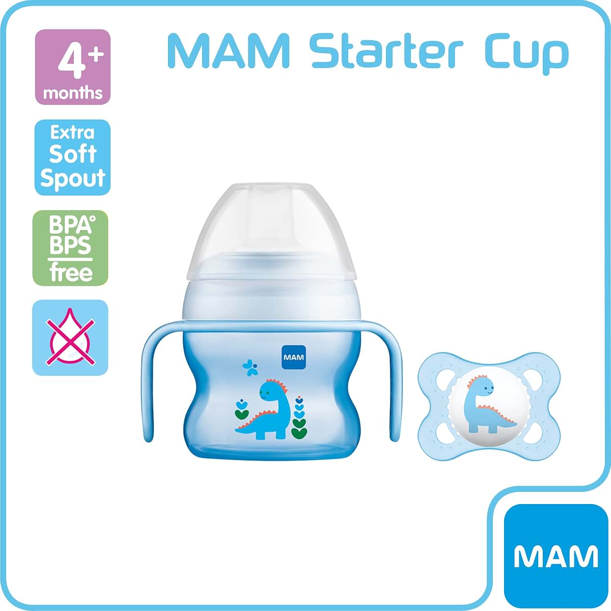 MAM Starter Cup Soother, 150 ml, Blue