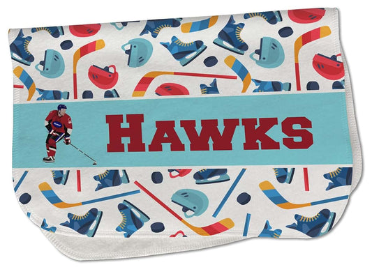 Baby Milano Personalized Hockey 2 Burp Cloth - Fleece w/Name or Text