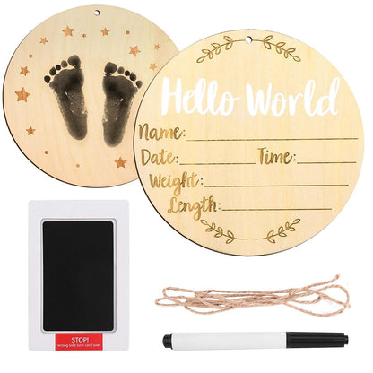 Hello World Newborn Sign Plaque for Baby Showers and Nursery Decor