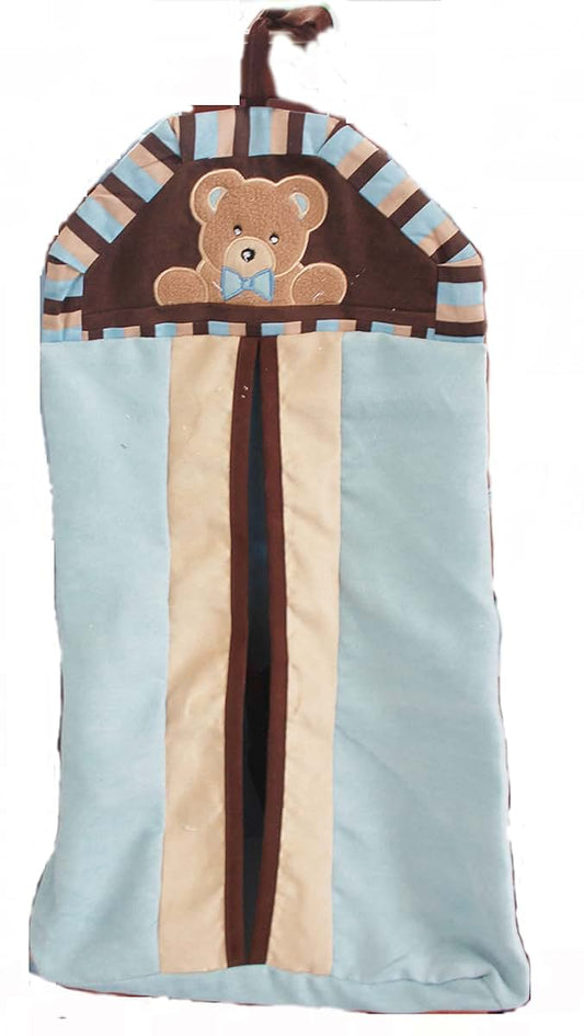 CribMATE Nursery Crib Diaper Stacker for Baby Boy Little Bear Diaper Organizer Hanging Bag