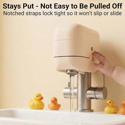Adorila Whale Silicone Bathtub Faucet Spout Cover with Adjustable Straps, Almond Beige