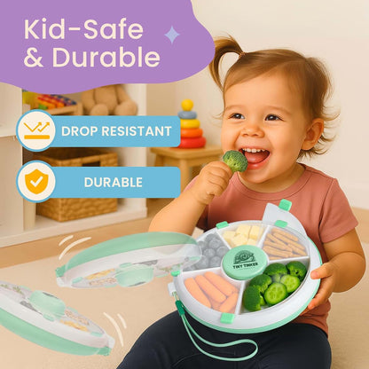 Tiny Tinker Snack Spin Container for Toddlers with Lid, Small 5-Compartment Durable, Portable, Leak-Proof – Easy to (photo 4)