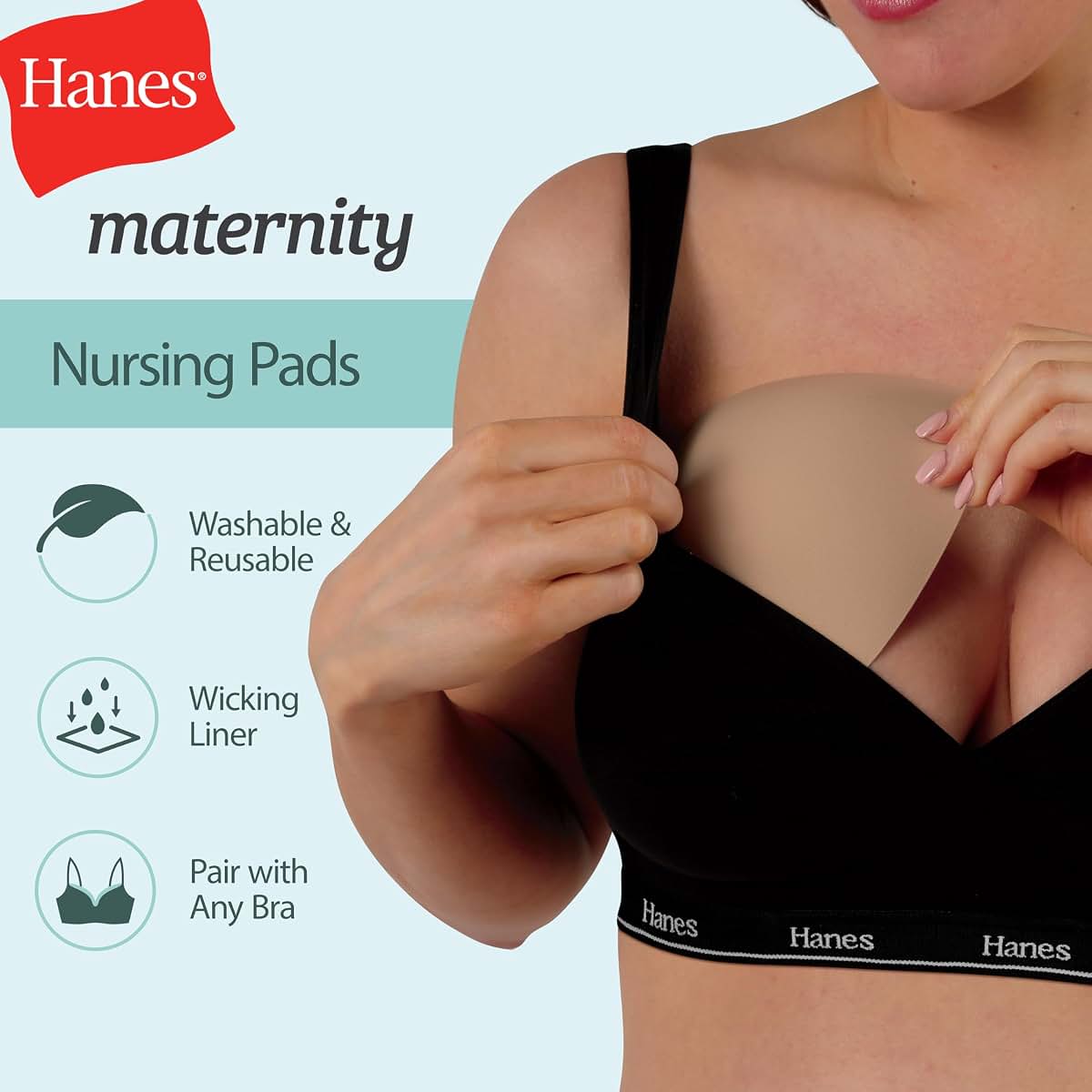 Hanes Maternity Reusable Nursing Pads 4-Pack