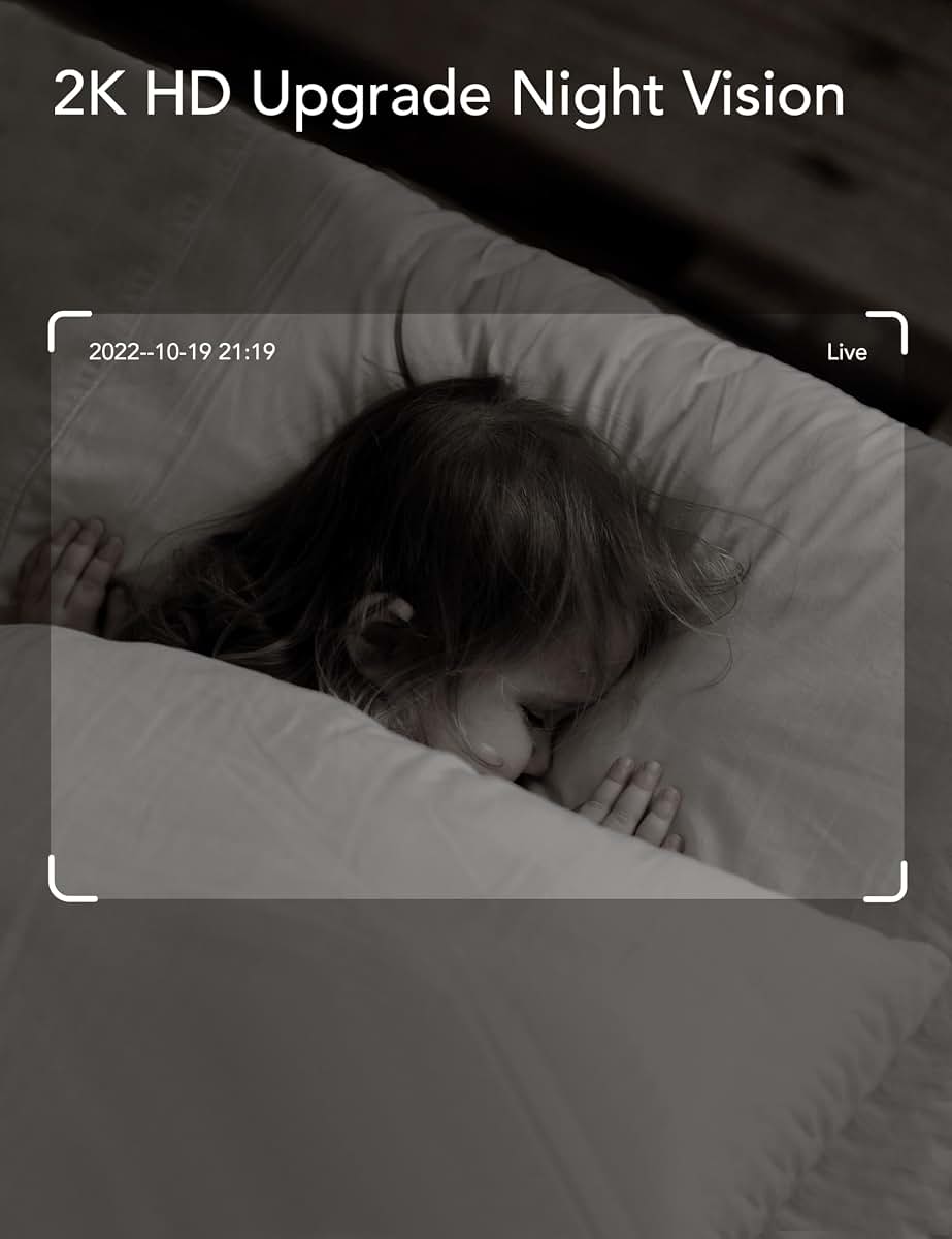 Nooie 2K Baby Monitor with Camera and Audio, Night Vision, Two-Way Audio, SD Card Included