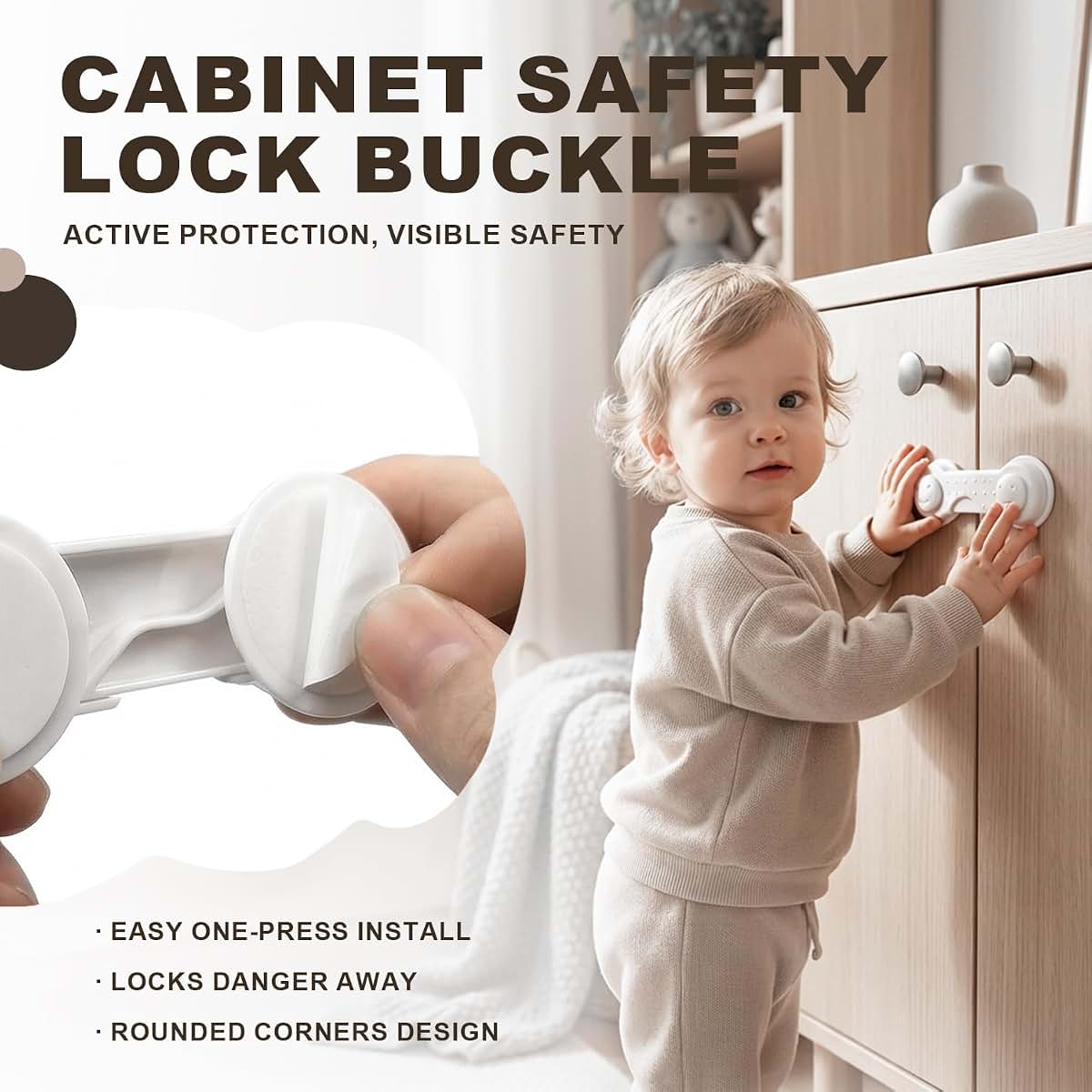 Hoxutym 45-Piece Baby Proofing Kit With Cabinet Locks, Corner Guards, And Outlet Covers