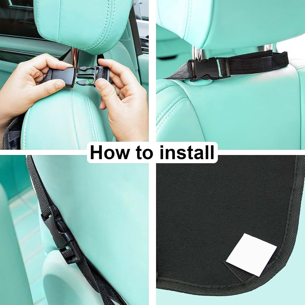 Nawwgy Kick Mats CarSeat Protectors for Child Back seat Offer Waterproof Protections of YourUpholstery from Mud Scratch