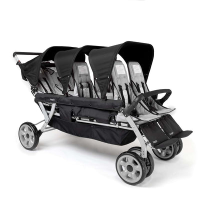 Gaggle Jamboree 6 Seat Foldable Multi-Child Stroller, Black