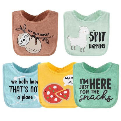 The Peanutshell Terry Cotton Baby Bibs Set of 10, Unisex