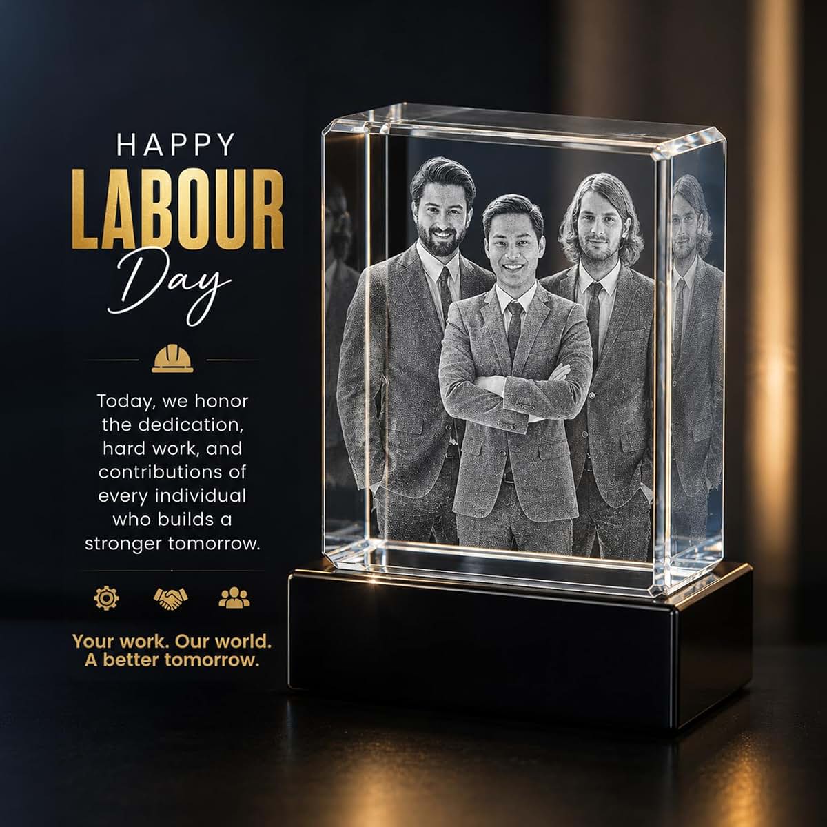 THE 3D CRYSTAL Personalized 3D Photo Cube – XXL 4 x 6 Inch (photo 2)