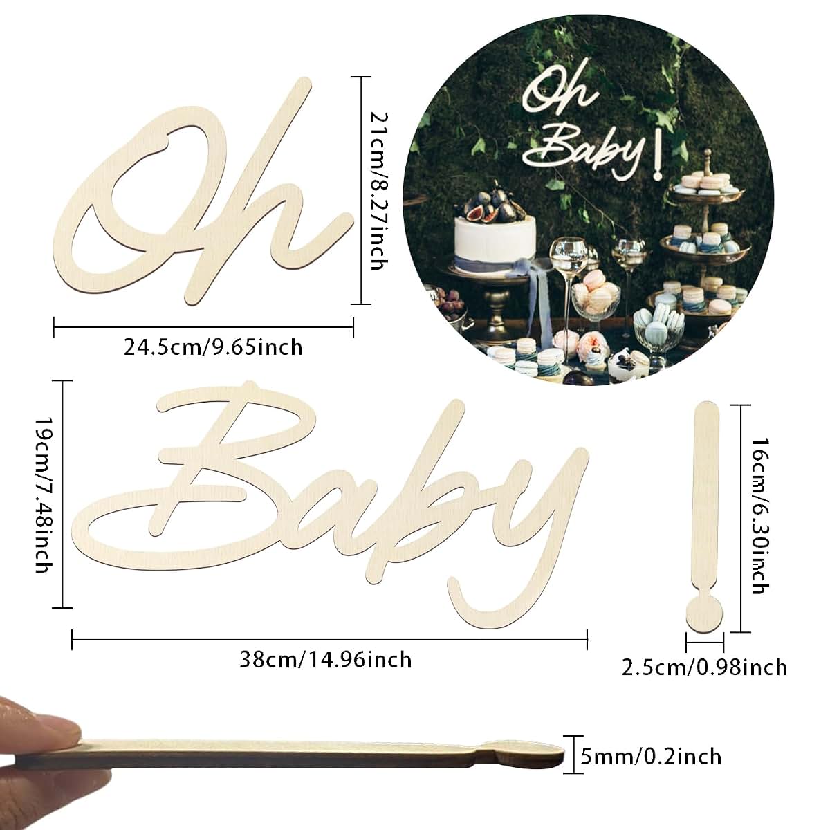 Oh Baby Wooden Sign for Nursery Backdrop Decor