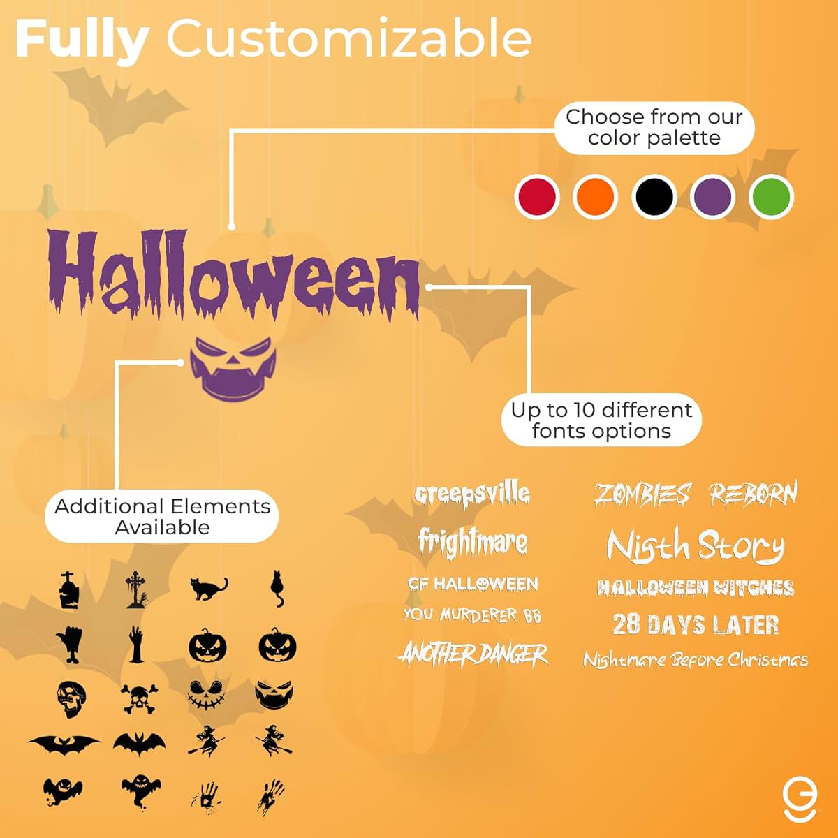 Cryptonite Customizable Halloween Vinyl Wall Decal (photo 2)