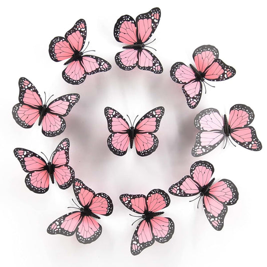 LOVPLAY 3D Butterfly Wall Stickers Monarch Butterfly Party Decorations Artificial Magnetic Decor Room Bedroom Nursery