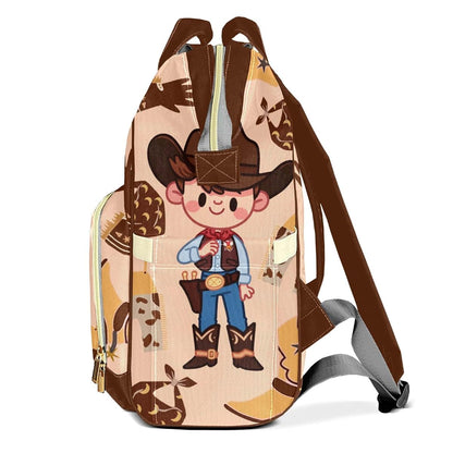Joyestore Personalized Little Cowboy Custom Mom Bag with Name,Dad and Mom Diaper Backpack Waterproof Baby Shower for (photo 3)