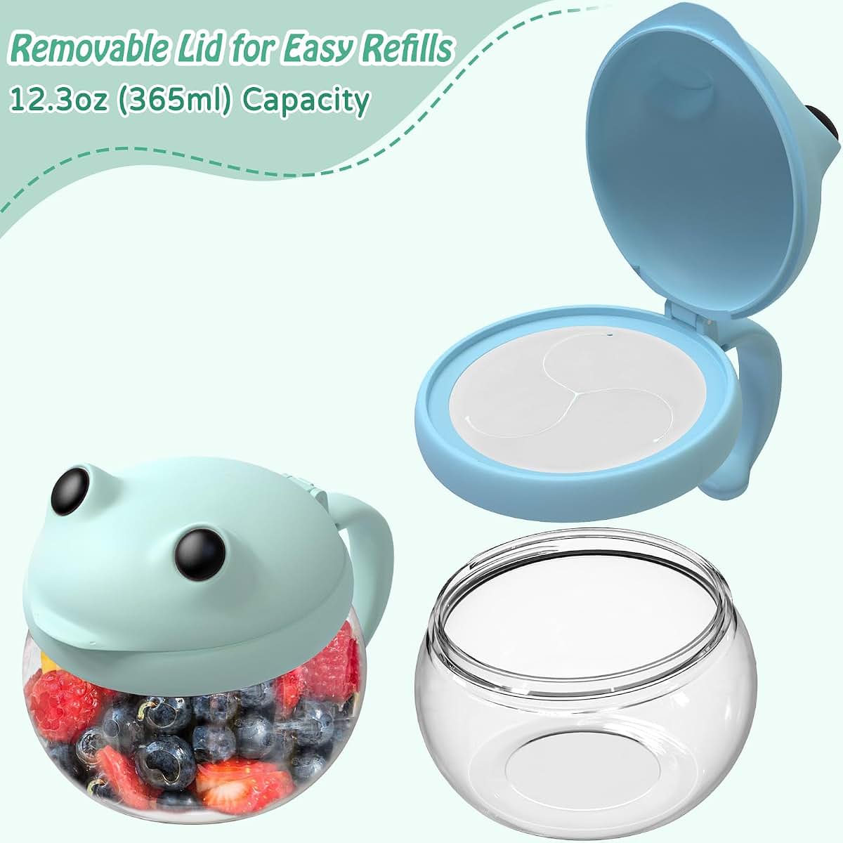 SELEWARE Toddler Snack Cups Spill-Proof Snack Containers