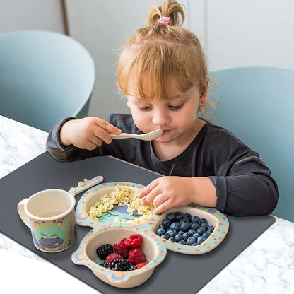 Weaving Dream Silicone Placemats For Toddlers And Kids, Gray, Set Of 2 (photo 4)