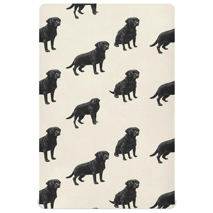 Pfrewn Black Labrador Retriever Fitted Crib Sheet