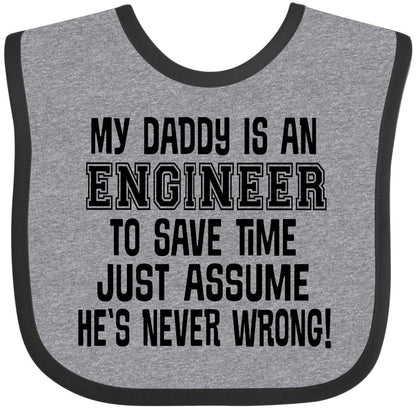 Inktastic My Daddy Is an Engineer Baby Bib