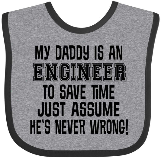 Inktastic My Daddy Is an Engineer Baby Bib