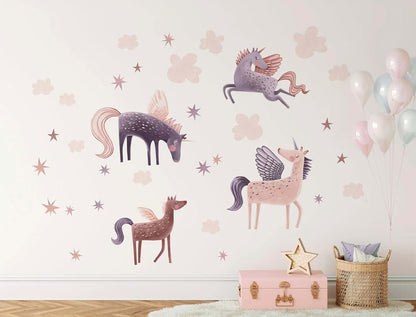The Colors Crafter Pink Unicorn Wall Decal Set