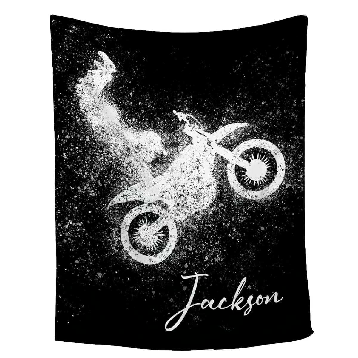 Briizy Custom Dirt Bike Motorbike Blanket,Personalized Motorcycle Lover Gift