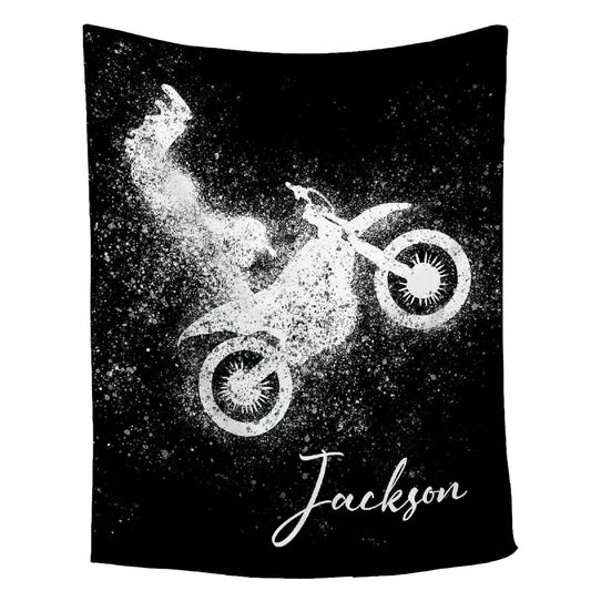 Briizy Custom Dirt Bike Motorbike Blanket,Personalized Motorcycle Lover Gift