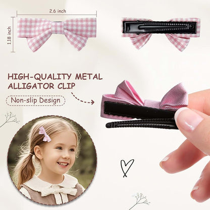 LMYMHMLM 20pcs Small Red & Pink Hair Bows for Girls with Alligator Clips