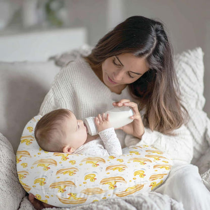 Wicbfdfv Cute Yellow Ducks Boats Nursing Pillow Cover (photo 4)