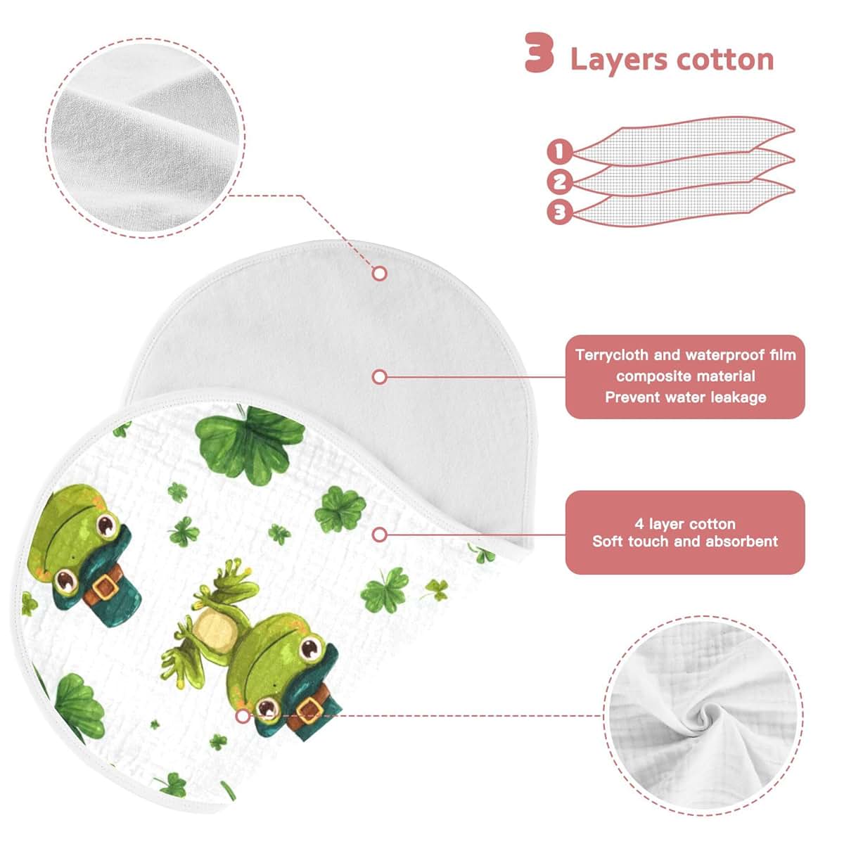 Mazeann Absorbent Cotton Burp Cloth 1 Pack