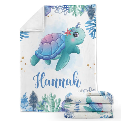 Voz Personalized Baby Blankets with Name, Customized Baby Blankets for Girls- Bear Baby Blanket, Best Gift for Baby