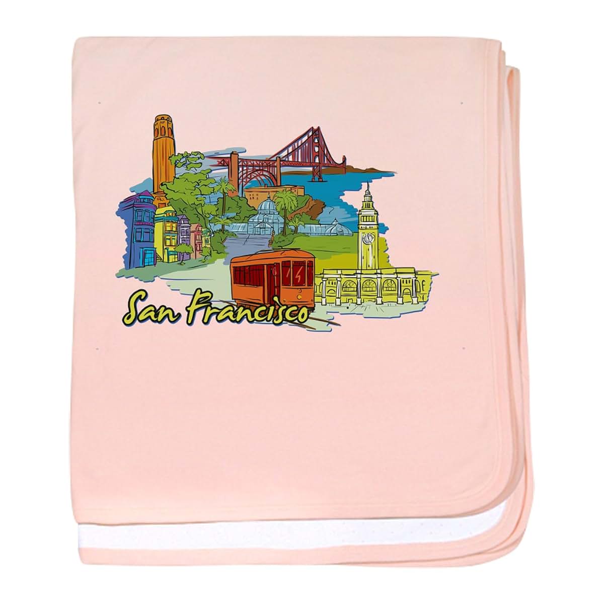 CafePress San Francisco Travel Poster Baby Blanket for Newborn Swaddle