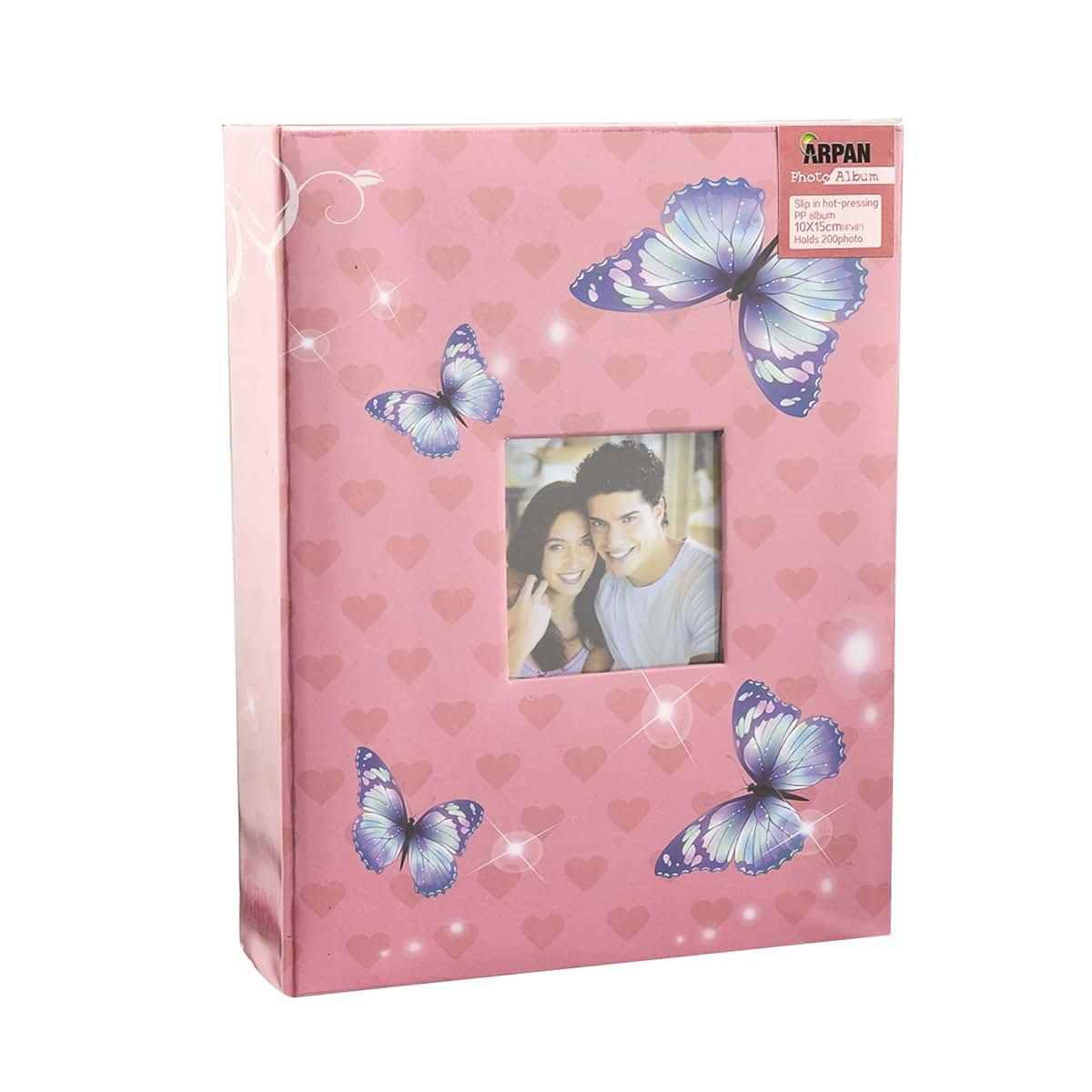 Arpan Fashion Design 200 Holds Photo Album For 4x6 Photos With Window Pink Butterfly