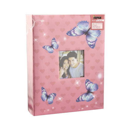 Arpan Fashion Design 200 Holds Photo Album For 4x6 Photos With Window Pink Butterfly