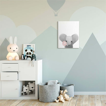 Stupell Industries Baby Elephant Safari Animal Canvas Wall Art, 16 x 20