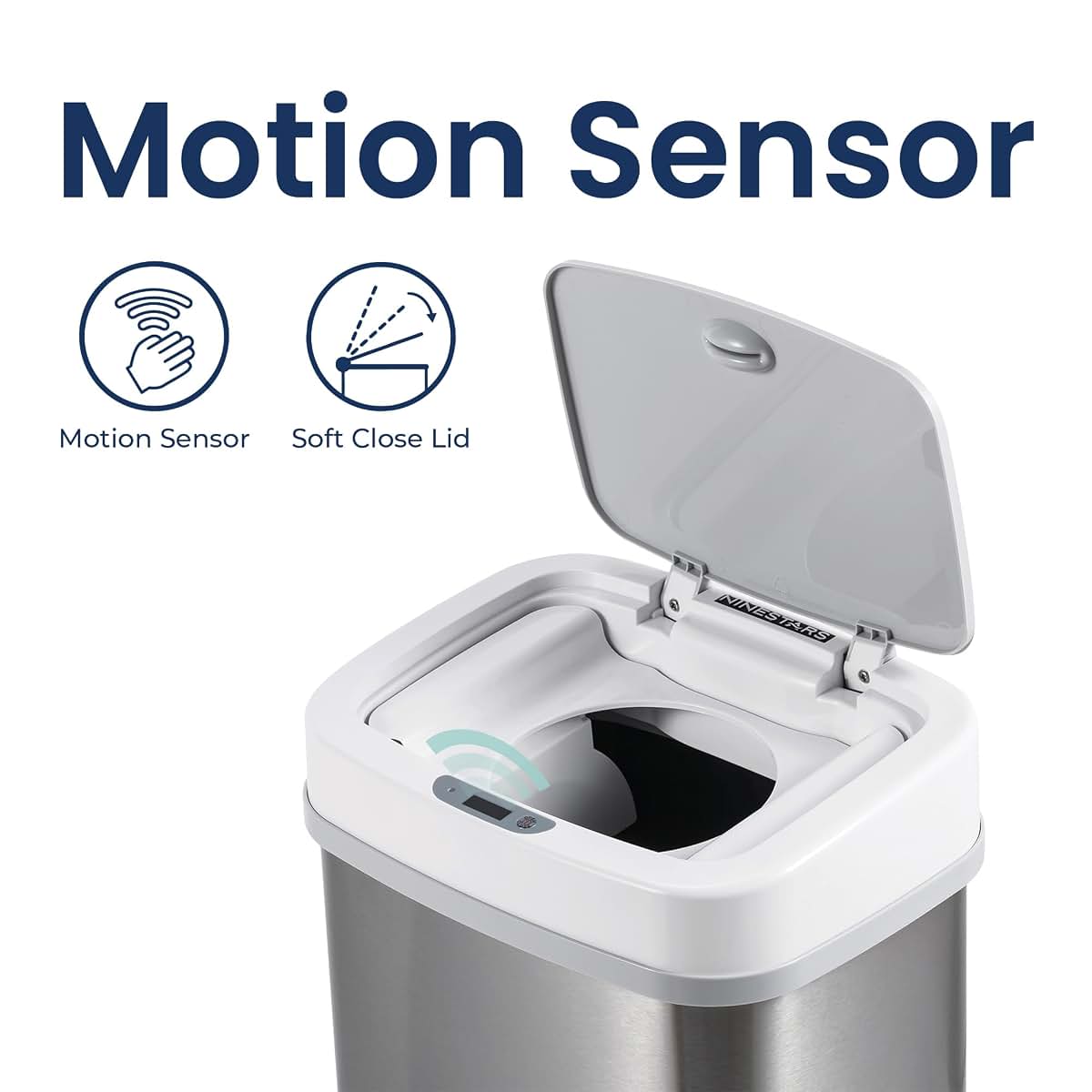 Ninestars Automatic Touchless Motion Sensor Diaper Disposal Trash Can, 4 Gallon (photo 2)