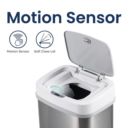 Ninestars Automatic Touchless Motion Sensor Diaper Disposal Trash Can, 4 Gallon (photo 2)