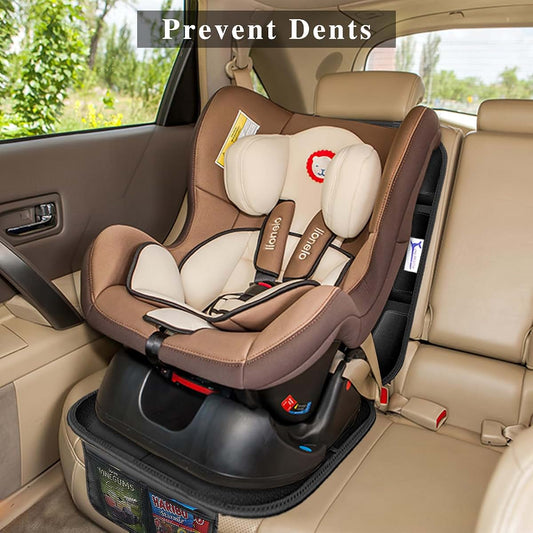 Gowhalle Car Seat Protector With Storage Pockets And Non-Slip Backing