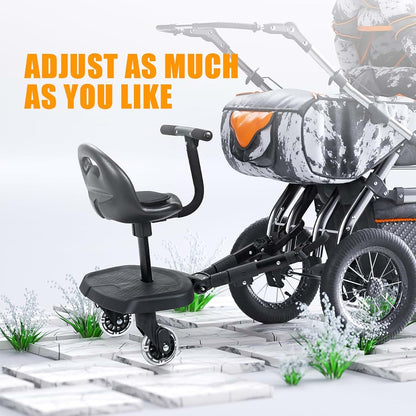 OUSEXI Universal 2-in-1 Stroller Board，Child Rider Stroller Attachment with Saddle Seat and Standing Platform ，Quick (photo 2)
