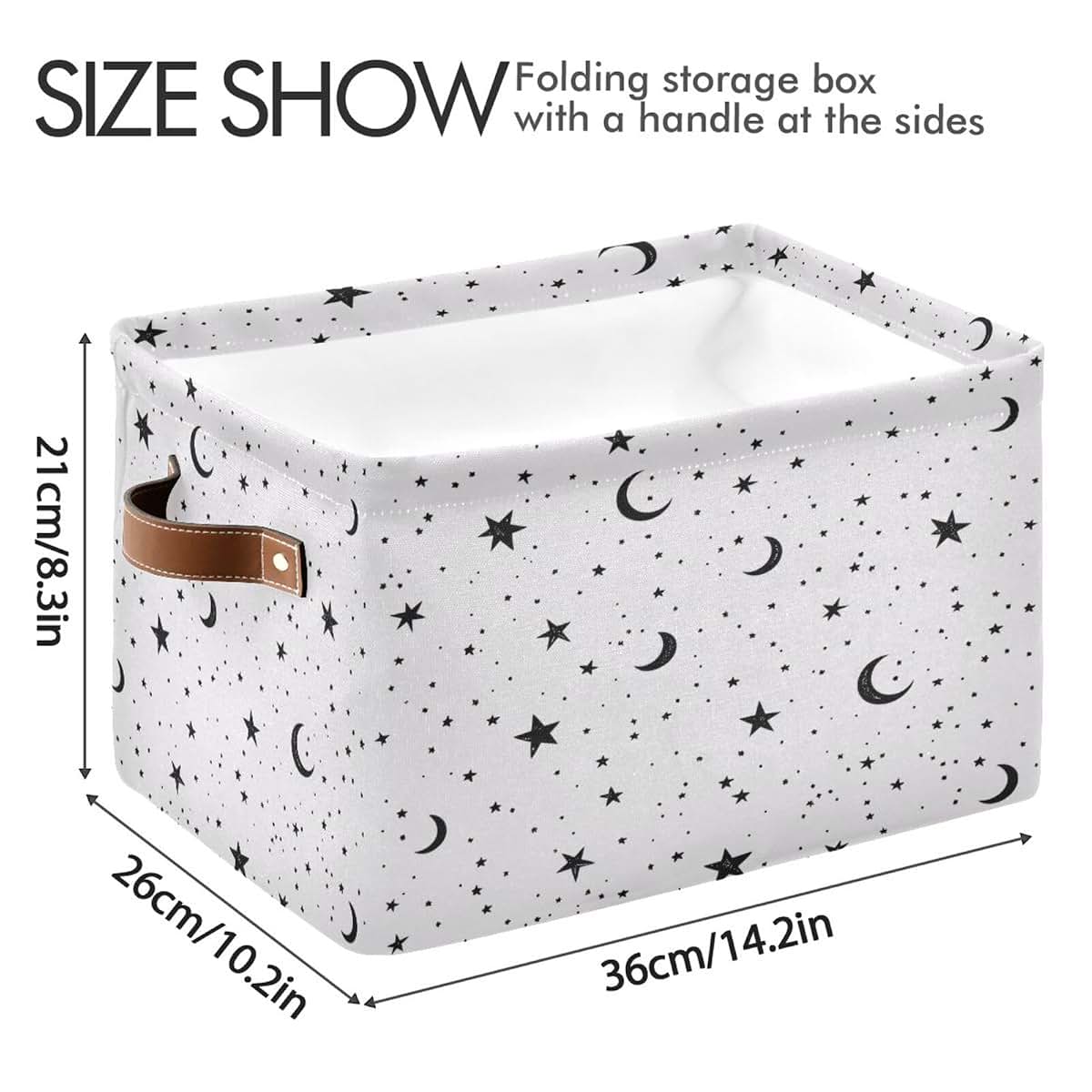 Maunzc Star Moon Dot Storage Bins Collapsible With Metal Frame 2-Pack