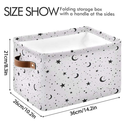 Maunzc Star Moon Dot Storage Bins Collapsible With Metal Frame 2-Pack