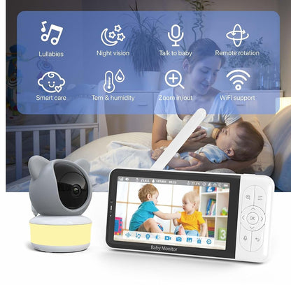 PRIMEPEAK HD 2K Wi-Fi Baby Monitor with Camera and Audio