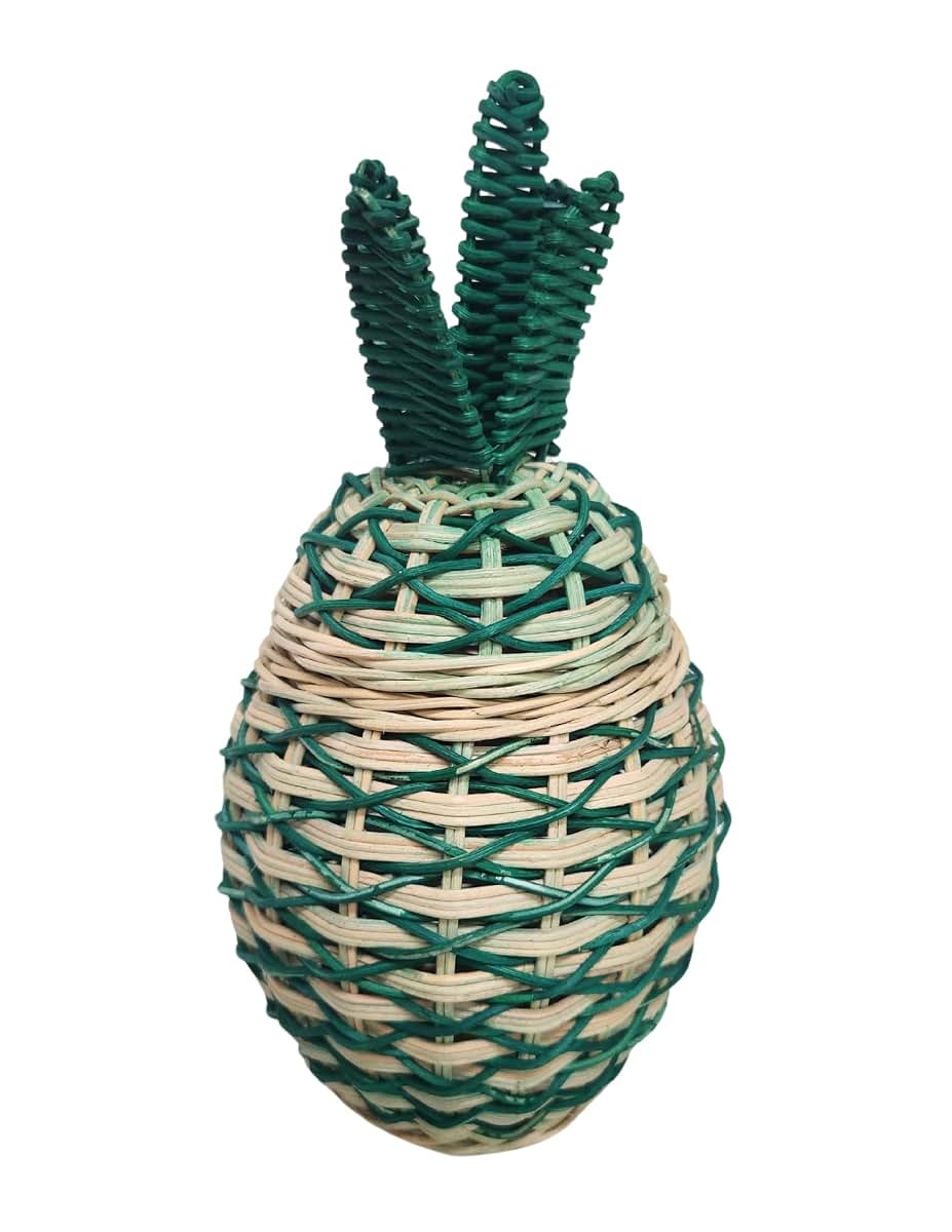 WorldBazzar Handmade Rattan Weave PINEAPPLE FRUIT WELCOME Gift Kids Room Nest Basket Wicker Bin Storage Boho Nursery (photo 2)