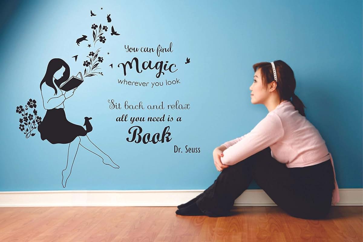 All Things Valuable Reading Books Motivation Quotes Wall Sticker Vinyl Decal