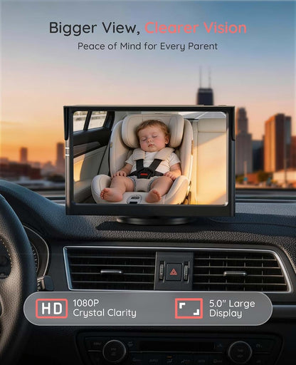 LUCKVIEW BM1 Baby Car Camera with 5" 1080P HD Display, IR Night Vision and 3X Zoom